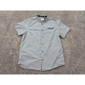 Jeans by Buffalo Button Up Shirt Men's Large Vertical‎ Striped Short Sleeves